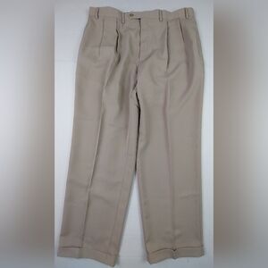 Lauren Ralph Lauren Dress Pants Mens Size 38x32 Khaki Stone Polyester NWT $75.00
